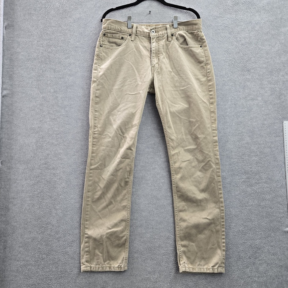 Levi's 511 Men Jeans 33X32 Brown Khakis Slim Fit Button Twill 32" Inseam READ